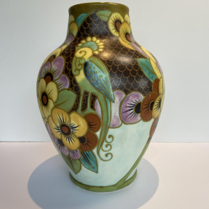Catteau / Boch Frères Keramis vase, Art Deco ceramic vase, 1930s