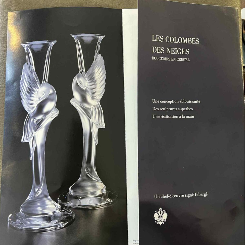 Igor Carl FABERGÉ / Franklin Mint «Les Colombes des neiges» chandelier en cristal Igor Carl FABERGÉ / Franklin Mint «Les Colombes des neiges» chandelier en cristal