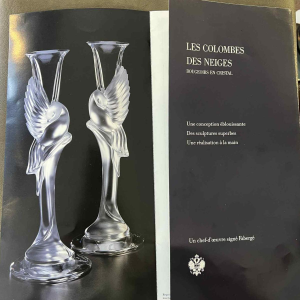 Igor Carl FABERGÉ / Franklin Mint «Les Colombes des neiges» chandelier en cristal Igor Carl FABERGÉ / Franklin Mint «Les Colombes des neiges» chandelier en cristal