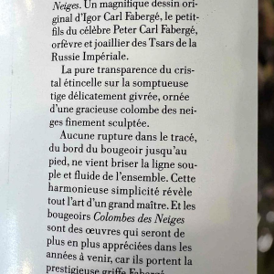 Igor Carl FABERGÉ / Franklin Mint “The Snow Doves” crystal candlestick Igor Carl FABERGÉ / Franklin Mint “The Snow Doves” crystal candlestick