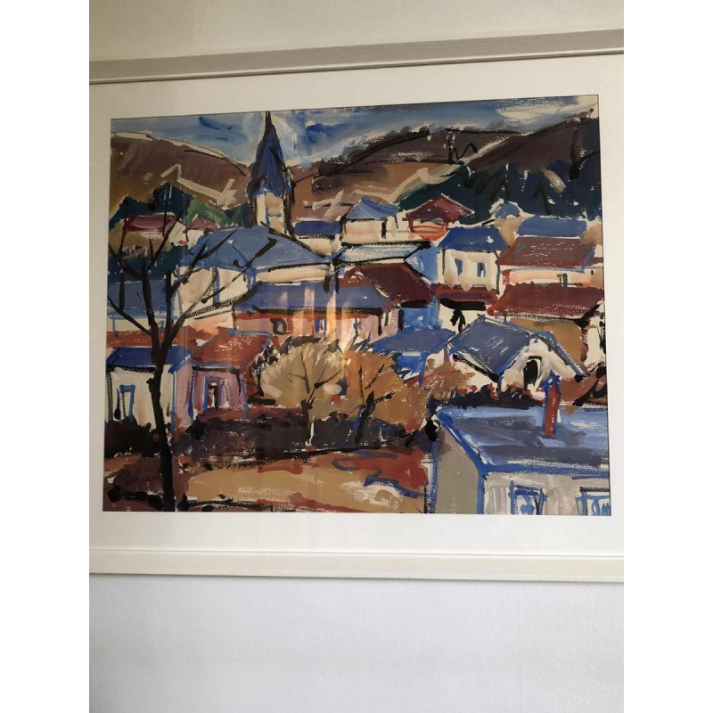 A. Pierard ‘Beauraing’ landscape painting, gouache on paper