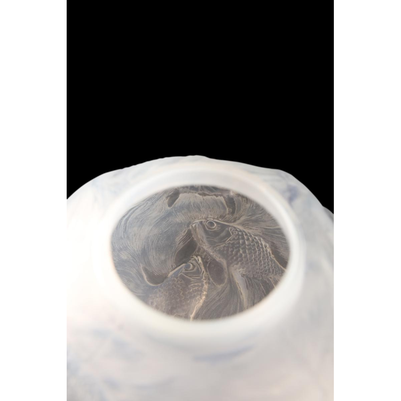 Vase « FORMOSE » (1924) en verre blanc soufflé-pressé moulé patiné opalescent De RENE LALIQUE (1860-1845) :