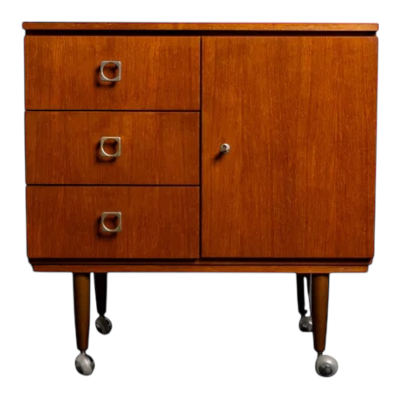 Vintage storage unit on wheels