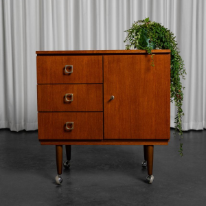 Vintage storage unit on wheels