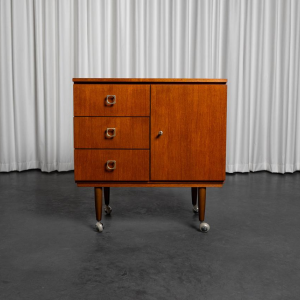 Vintage storage unit on wheels