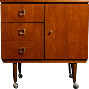 Meuble de rangement vintage sur roulettes