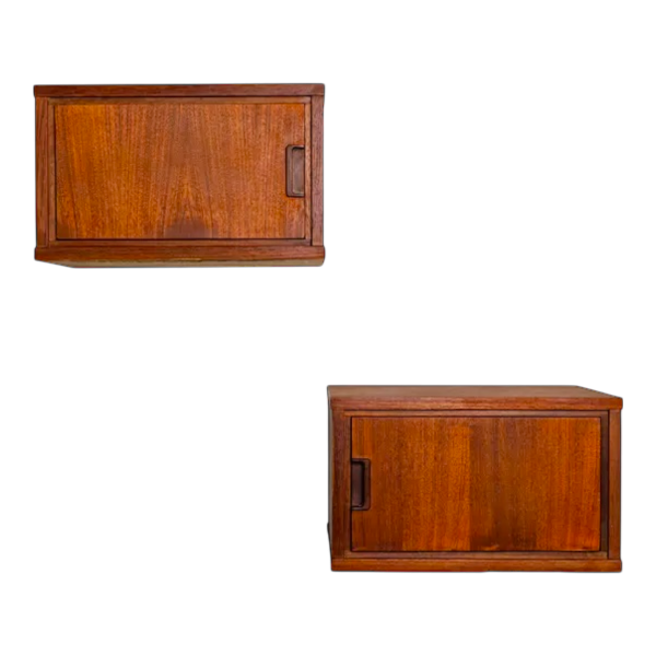 Set de 2 tables de nuit flottantes vintage