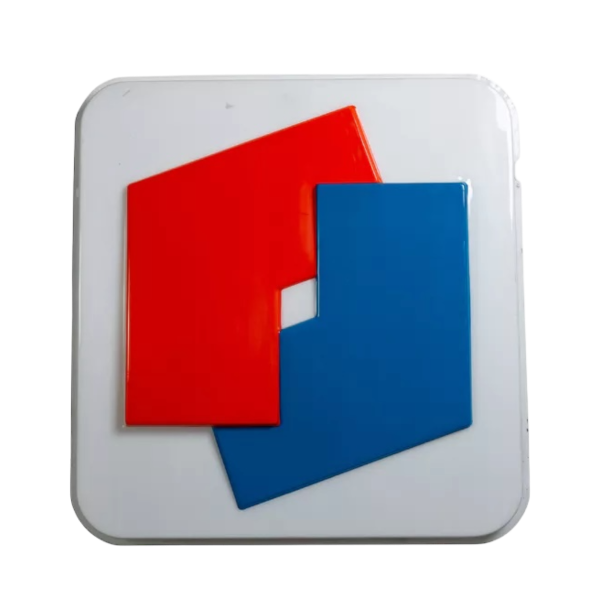 Plaque de boite lumineuse publicitaire Elf, 1967