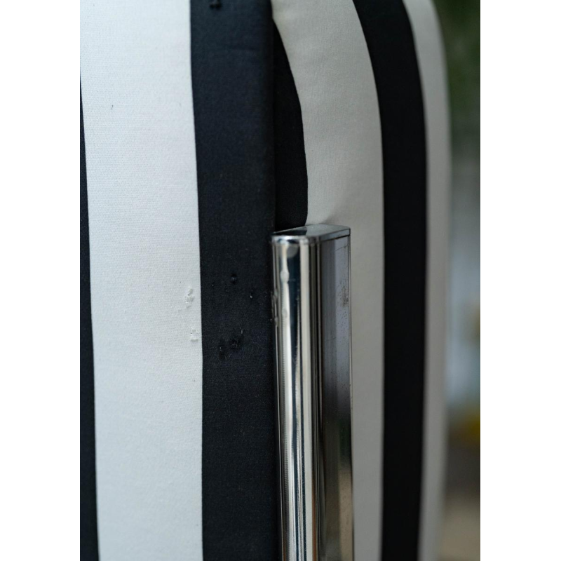 Pair of Modernist Bahaus style armchairs, striped fabric, 1970s Pair of Modernist Bahaus style armchairs, striped fabric, 1970s