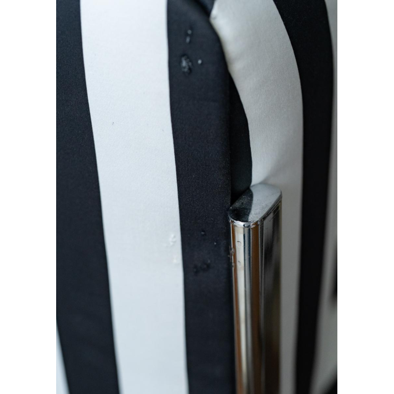 Pair of Modernist Bahaus style armchairs, striped fabric, 1970s Pair of Modernist Bahaus style armchairs, striped fabric, 1970s