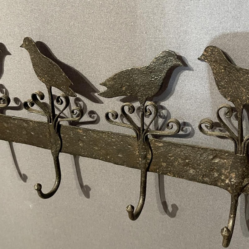 Antique wrought iron butcher's/kitchen display stand for cured meats or utensils, 19th century