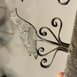 Antieke smeedijzeren slagers-/keukenvitrine voor charcuterie of keukengerei, 19e eeuw