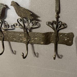 Antique wrought iron butcher's/kitchen display stand for cured meats or utensils, 19th century