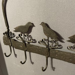 Antique wrought iron butcher's/kitchen display stand for cured meats or utensils, 19th century