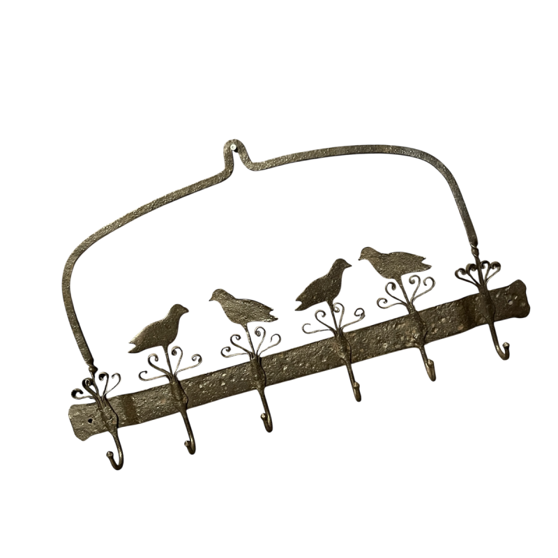 Ancien présentoir de boucherie / cuisine en fer forgé pour salaisons ou ustensiles, 19ème s