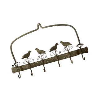 Ancien présentoir de boucherie / cuisine en fer forgé pour salaisons ou ustensiles, 19ème s