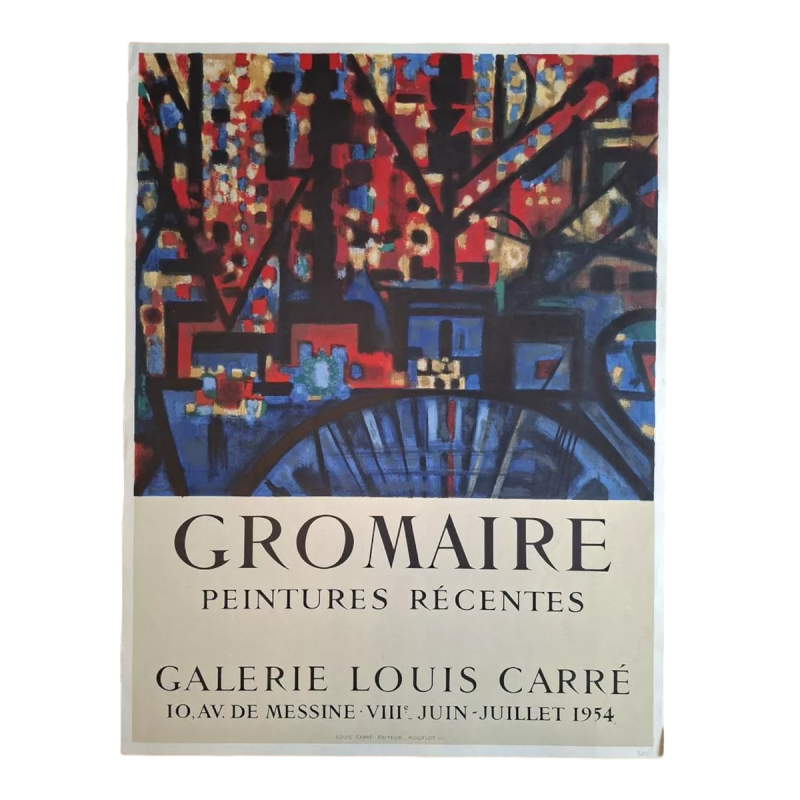 Marcel GROMAIRE "Recent Paintings" lithografische poster, Mourlot-druk 1954 Marcel GROMAIRE "Recent Paintings" lithografische poster, Mourlot-druk 1954