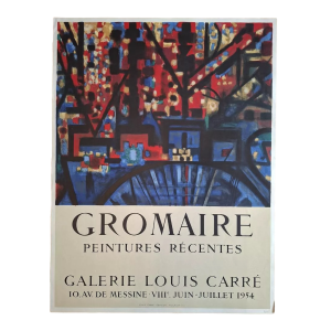 Marcel GROMAIRE "Recent Paintings" lithografische poster, Mourlot-druk 1954 Marcel GROMAIRE "Recent Paintings" lithografische poster, Mourlot-druk 1954