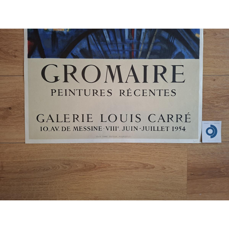 Marcel GROMAIRE "Recent Paintings" lithografische poster, Mourlot-druk 1954 Marcel GROMAIRE "Recent Paintings" lithografische poster, Mourlot-druk 1954