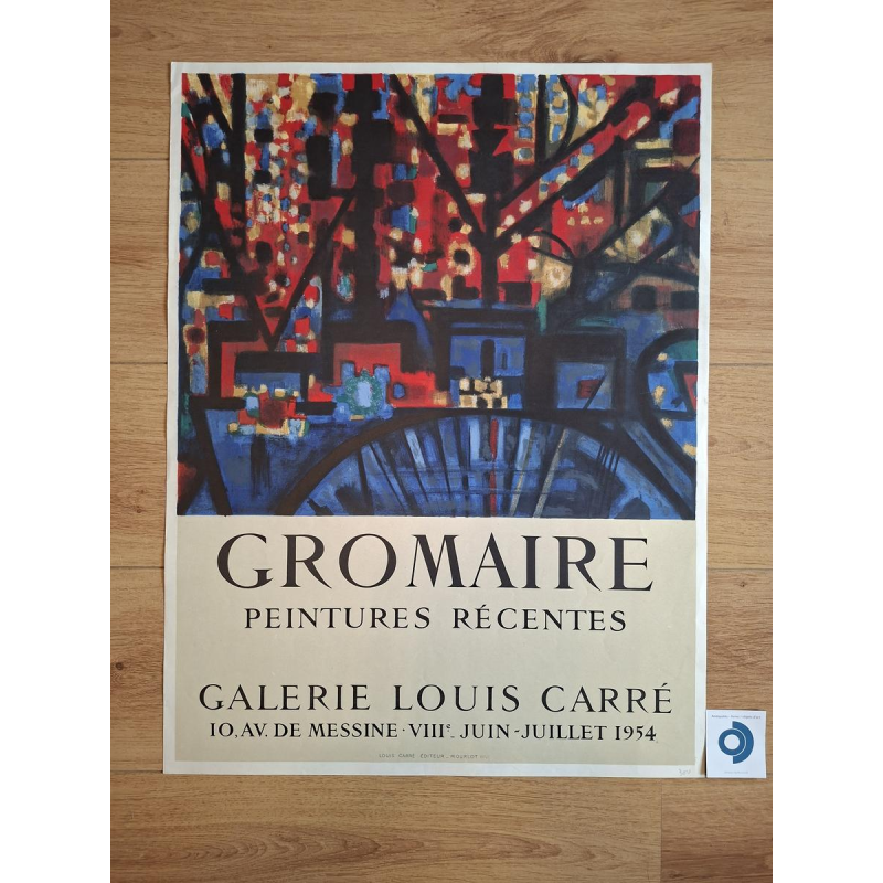 Marcel GROMAIRE "Recent Paintings" lithografische poster, Mourlot-druk 1954 Marcel GROMAIRE "Recent Paintings" lithografische poster, Mourlot-druk 1954