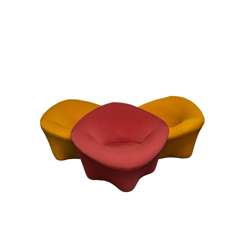 Set van 3 "Mushroom" Space Age fauteuils in de stijl van Pierre Paulin Set van 3 "Mushroom" Space Age fauteuils in de stijl van Pierre Paulin