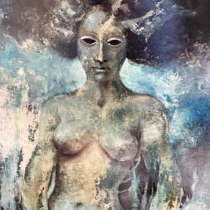 Michèle BROEDERS “Fantastisch Naakt” 1971 olieverfschilderij op karton