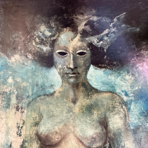 Michèle BROEDERS “Fantastisch Naakt” 1971 olieverfschilderij op karton