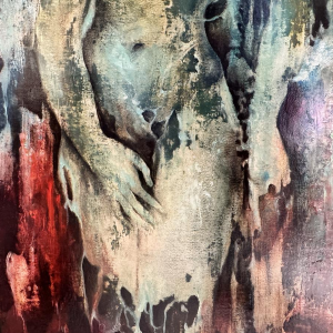 Michèle BROEDERS “Fantastisch Naakt” 1971 olieverfschilderij op karton