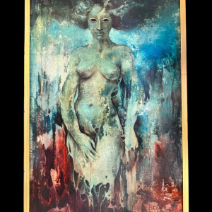 Michèle BEOEDERS «Nu fantastique» 1971 peinture huile sur carton