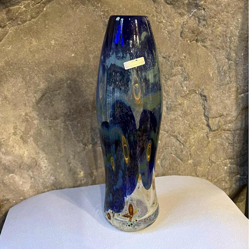 Louis Leloup, vase en cristal à décor d’oxydes métalliques