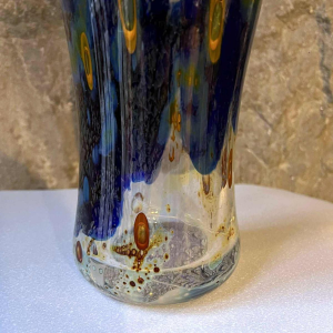 Louis Leloup, crystal vase decorated with metallic oxides