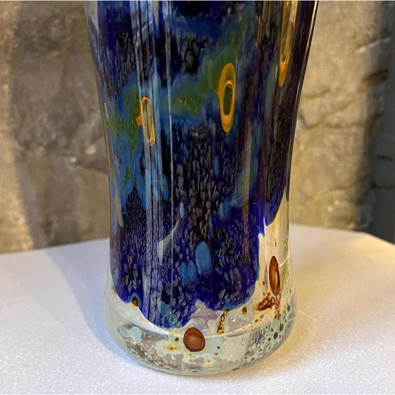 Louis Leloup, crystal vase decorated with metallic oxides