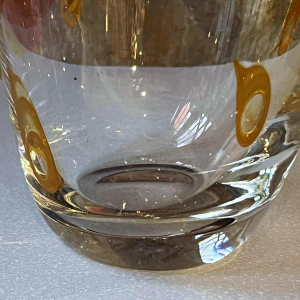 Louis Leloup, crystal vase with "peacock feather" decoration