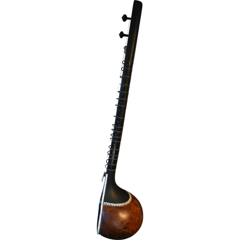 Ancien sitar indien, ébène et os, vers 1910-1930