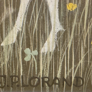 Jean-Pierre LORAND “The 3 Little Goats in the Flowery Field” gouache, Naïve Art