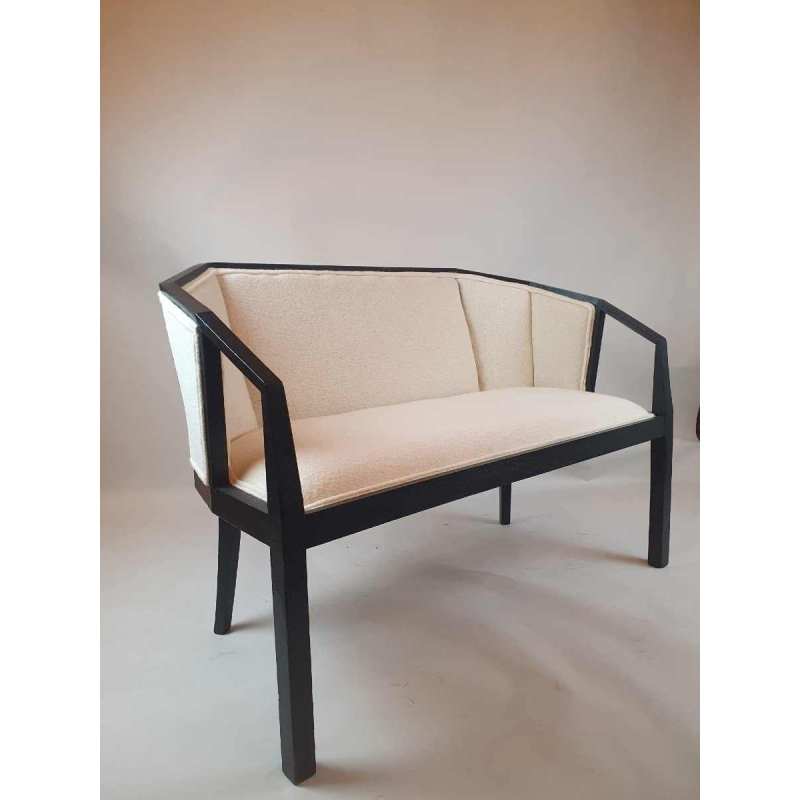 SOLD .Banquette Art Déco complètement restaurée et regarnie, ca 1930