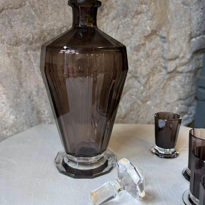 VAL SAINT LAMBERT, Montmartre crystal liqueur decanter and 6 tumblers