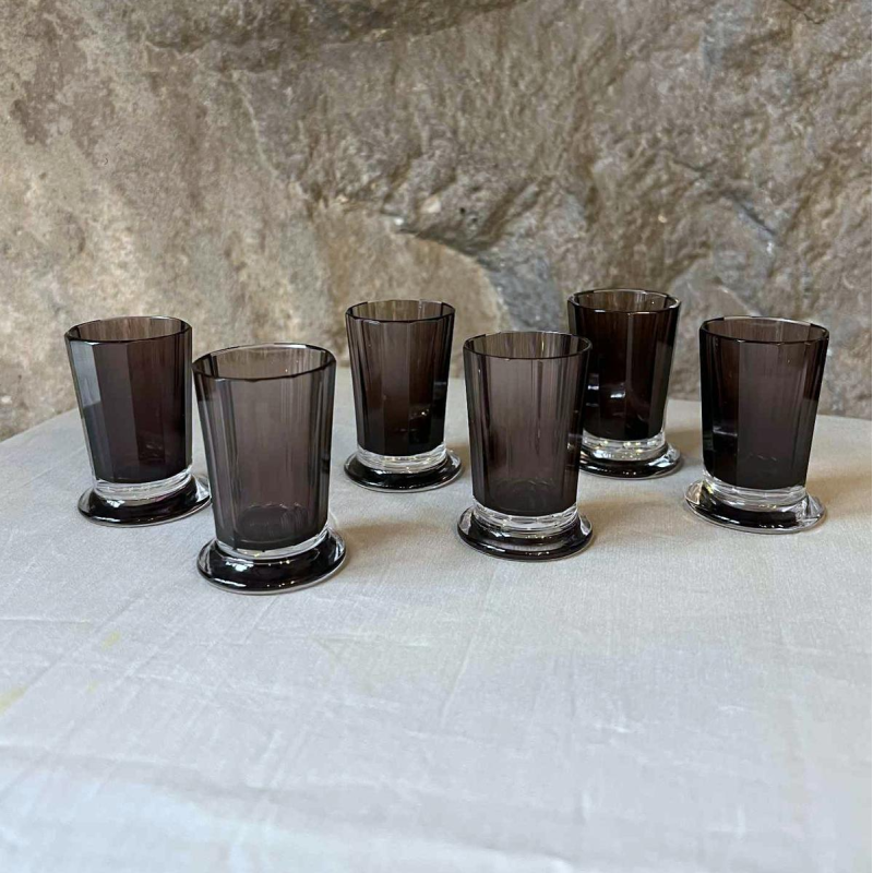 VAL SAINT LAMBERT, Montmartre kristallen likeurkaraf en 6 tumblers