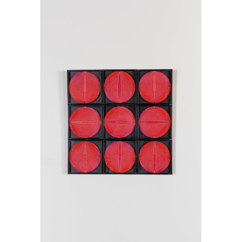 Jeanine Vandenbrande, series of 9 numbered and signed Op Art frames