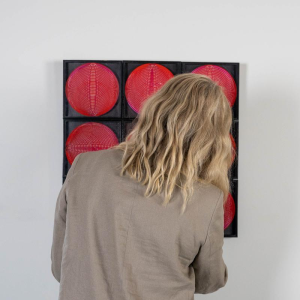 Jeanine Vandenbrande, série de 9 cadres Op Art numérotés et signés