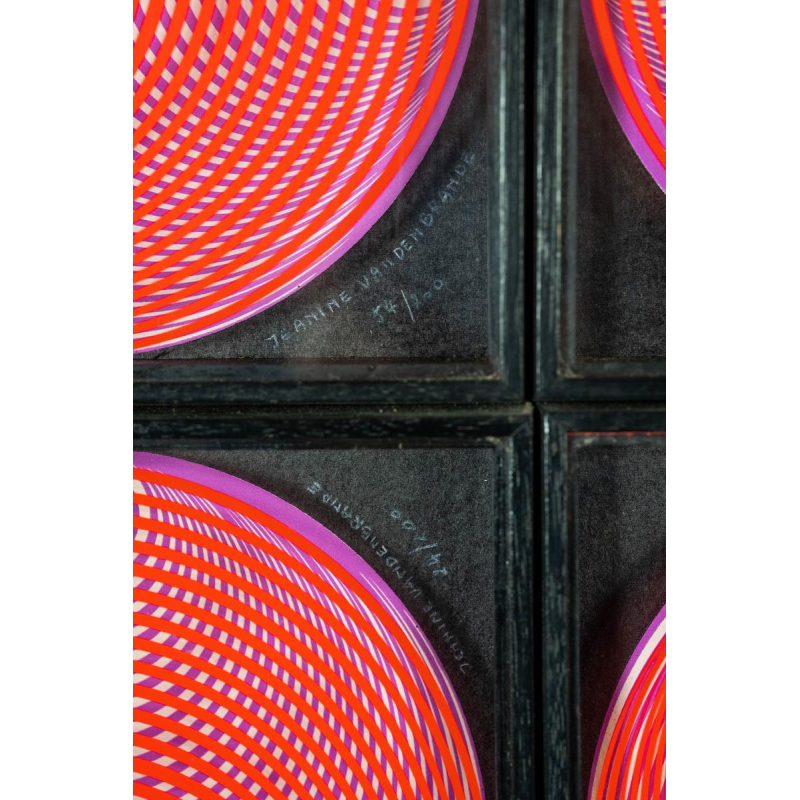 Jeanine Vandenbrande, series of 9 numbered and signed Op Art frames