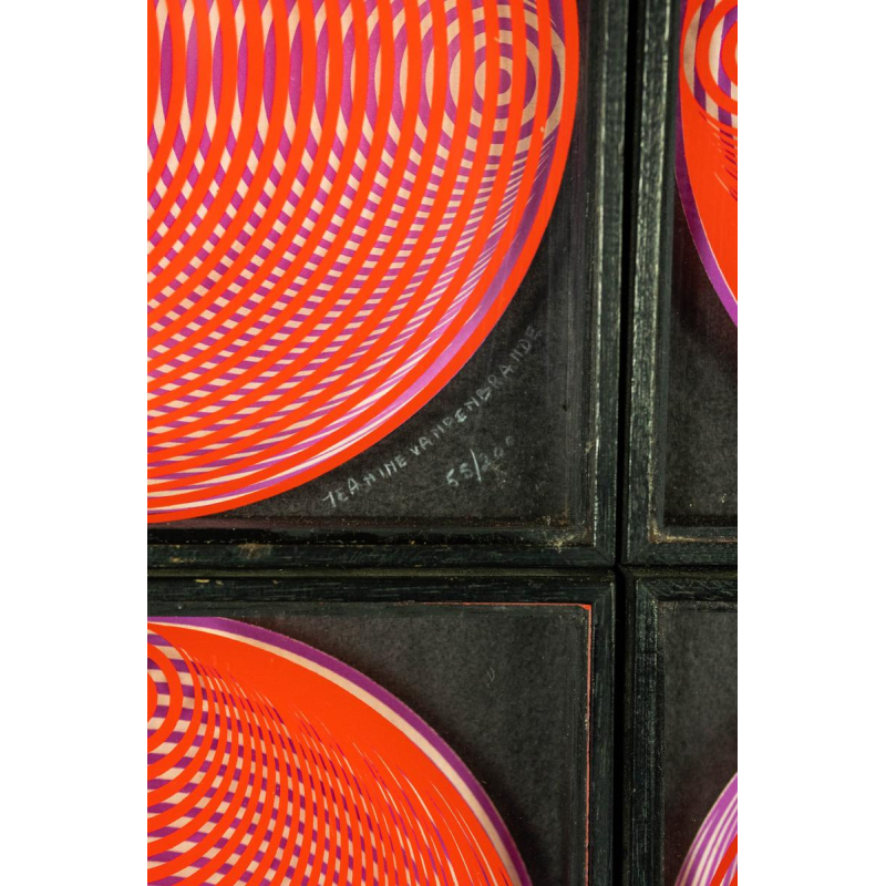 Jeanine Vandenbrande, series of 9 numbered and signed Op Art frames