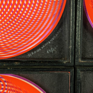 Jeanine Vandenbrande, série de 9 cadres Op Art numérotés et signés