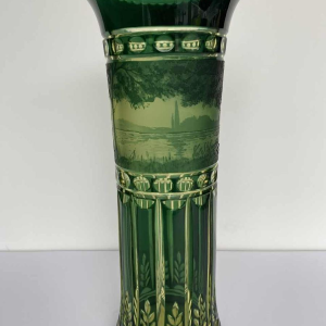 Val-Saint-Lambert, uranium vaas, zuurgezette merenlandschap decoratie