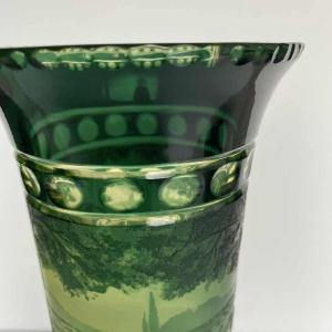 Val-Saint-Lambert, uranium vaas, zuurgezette merenlandschap decoratie