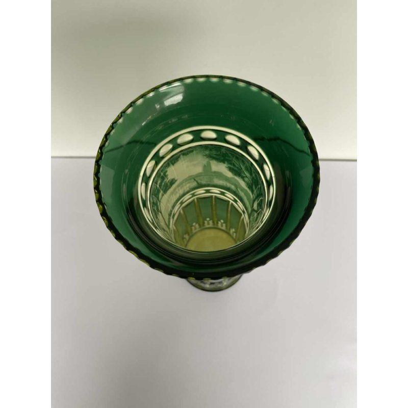 Val-Saint-Lambert, urane vase, acid-etched lakescape decoration