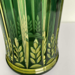 Val-Saint-Lambert, vase à l'urane, décor de paysage lacustre dégagé à l'acide