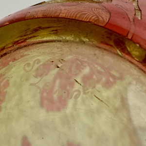 Cristallerie du val-Saint-Lambert, Algues vase urane glass lined and acid-etched, 1897