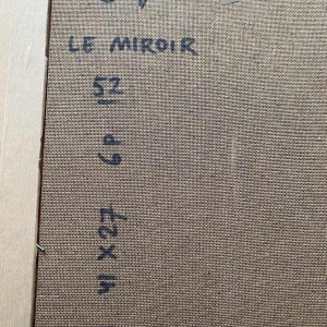 Gaston Bogaert De spiegel surrealistisch schilderij, olieverf op paneel