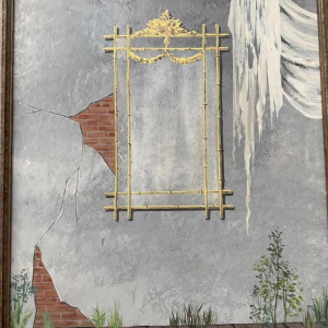 Gaston Bogaert De spiegel surrealistisch schilderij, olieverf op paneel